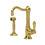 Rohl Acqui 1.5 GPM Single Hole Kitchen Faucet - Includes Side Spray Unlacquered Brass