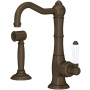 Rohl Acqui 1.5 GPM Single Hole Kitchen Faucet - Includes Side Spray Tuscan Brass