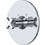 Rohl Lombardia Thermostatic Valve Trim Only with Single Cross Handle - Less Rough In Polished Chrome
