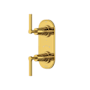 Rohl Lombardia Five Function Thermostatic Valve Trim Only with Dual Lever Handles and Integrated Diverter - Less Rough In Unlacquered Brass (Living Finish)