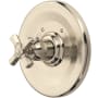 Rohl Palladian Thermostatic Valve Trim Only with Single Cross Handle - Less Rough In Satin Nickel