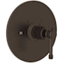 Rohl Campo Thermostatic Valve Trim Only with Single Lever Handle - Less Rough In Tuscan Brass (Living Finish)