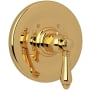 Rohl Acqui Thermostatic Valve Trim Only with Single Lever Handle - Less Rough In Italian Brass