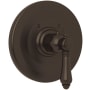 Rohl Acqui Thermostatic Valve Trim Only with Single Lever Handle - Less Rough In Tuscan Brass