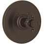 Rohl Acqui Thermostatic Valve Trim Only with Single Cross Handle - Less Rough In Tuscan Brass (Living Finish)