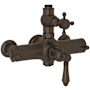 Rohl Acqui Exposed Thermostatic Valve Trim with Dual Lever Handles and Volume Control Tuscan Brass (Living Finish)