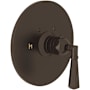 Rohl San Giovanni Thermostatic Valve Trim Only with Single Lever Handle - Less Rough In Tuscan Brass (Living Finish)