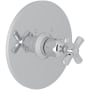Rohl San Giovanni Thermostatic Valve Trim Only with Single Cross Handle - Less Rough In Polished Chrome