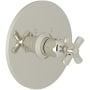 Rohl San Giovanni Thermostatic Valve Trim Only with Single Cross Handle - Less Rough In Polished Nickel