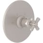Rohl San Giovanni Thermostatic Valve Trim Only with Single Cross Handle - Less Rough In Satin Nickel