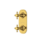 Rohl Five Function Thermostatic Valve Trim Only with Dual Cross Handles and Integrated Diverter - Less Rough In Unlacquered Brass