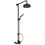 Rohl Arcana Retrofit Shower with Shower Head, Hand Shower, Slide Bar, Shower Arm and Hose Tuscan Brass (Living Finish)
