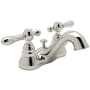 Rohl Arcana 1.2 GPM Centerset Bathroom Faucet with Pop-Up Drain Assembly and Metal Lever Handles Polished Nickel
