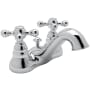 Rohl Arcana 1.2 GPM Centerset Bathroom Faucet with Pop-Up Drain Assembly and Metal Cross Handles Polished Chrome