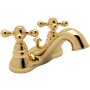 Rohl Arcana 1.2 GPM Centerset Bathroom Faucet with Pop-Up Drain Assembly and Metal Cross Handles Italian Brass