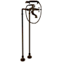 Rohl Arcana Floor Mounted Tub Filler with Built-In Diverter - Includes Hand Shower Tuscan Brass (Living Finish)