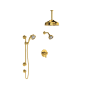 Rohl Acqui Thermostatic Shower System with Shower Head and Hand Shower Unlacquered Brass