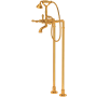 Rohl Acqui Floor Mounted Tub Filler with Built-In Diverter - Includes Hand Shower Italian Brass