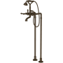 Rohl Acqui Floor Mounted Tub Filler with Built-In Diverter - Includes Hand Shower Tuscan Brass