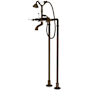 Rohl Acqui Floor Mounted Tub Filler with Built-In Diverter - Includes Hand Shower Tuscan Brass (Living Finish)