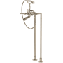 Rohl Palladian Floor Mounted Tub Filler with Built-In Diverter - Includes Hand Shower Satin Nickel