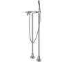 Rohl Lombardia Floor Mounted Tub Filler with Built-In Diverter - Includes Hand Shower Polished Chrome