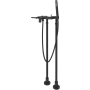 Rohl Lombardia Floor Mounted Tub Filler with Built-In Diverter - Includes Hand Shower Matte Black