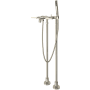 Rohl Lombardia Floor Mounted Tub Filler with Built-In Diverter - Includes Hand Shower Polished Nickel