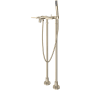 Rohl Lombardia Floor Mounted Tub Filler with Built-In Diverter - Includes Hand Shower Satin Nickel