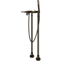 Rohl Lombardia Floor Mounted Tub Filler with Built-In Diverter - Includes Hand Shower Tuscan Brass