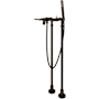 Rohl Lombardia Floor Mounted Tub Filler with Built-In Diverter - Includes Hand Shower Tuscan Brass (Living Finish)