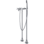Rohl Lombardia Floor Mounted Tub Filler with Built-In Diverter - Includes Hand Shower Polished Chrome