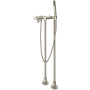 Rohl Lombardia Floor Mounted Tub Filler with Built-In Diverter - Includes Hand Shower Polished Nickel