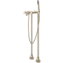 Rohl Lombardia Floor Mounted Tub Filler with Built-In Diverter - Includes Hand Shower Satin Nickel