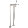 Rohl San Giovanni Floor Mounted Tub Filler with Built-In Diverter - Includes Hand Shower Satin Nickel