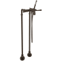 Rohl San Giovanni Floor Mounted Tub Filler with Built-In Diverter - Includes Hand Shower Tuscan Brass