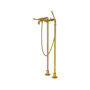 Rohl San Giovanni Floor Mounted Tub Filler with Built-In Diverter - Includes Hand Shower Unlacquered Brass