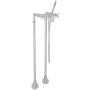 Rohl San Giovanni Floor Mounted Clawfoot Tub Filler with Built-In Diverter - Includes Hand Shower Polished Chrome
