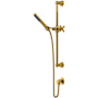 Rohl San Giovanni 1.8 GPM Single Function Hand Shower Package - Includes Slide Bar, Hose, and Wall Supply Unlacquered Brass (Living Finish)
