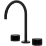 Rohl Amahle 1.2 GPM Widespread Bathroom Faucet with Wheel Handles and Pop-Up Drain Assembly Matte Black
