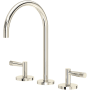 Rohl Amahle 1.2 GPM Widespread Bathroom Faucet with Lever Handles and Pop-Up Drain Assembly Polished Nickel