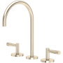 Rohl Amahle 1.2 GPM Widespread Bathroom Faucet with Lever Handles and Pop-Up Drain Assembly Satin Nickel