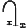 Rohl Amahle 1.2 GPM Widespread Bathroom Faucet with Cross Handles and Pop-Up Drain Assembly Matte Black