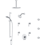 Rohl Amahle Thermostatic Shower System with Shower Head, Hand Shower, Slide Bar, Bodysprays, Shower Arm, Hose, and Valve Trim Polished Chrome