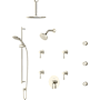 Rohl Amahle Thermostatic Shower System with Shower Head, Hand Shower, Slide Bar, Bodysprays, Shower Arm, Hose, and Valve Trim Polished Nickel