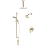 Rohl Amahle Pressure Balanced and Thermostatic Shower System with Shower Head, Hand Shower, Slide Bar, Shower Arm, Hose, and Valve Trim Satin Nickel