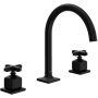 Rohl Apothecary 1.2 GPM Widespread Bathroom Faucet with Pop-Up Drain Assembly Matte Black