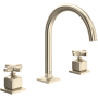 Rohl Apothecary 1.2 GPM Widespread Bathroom Faucet with Pop-Up Drain Assembly Satin Nickel