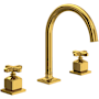 Rohl Apothecary 1.2 GPM Widespread Bathroom Faucet with Pop-Up Drain Assembly Unlacquered Brass (Living Finish)