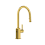 Rohl Apothecary 1.8 GPM Single Hole Pull Down Kitchen Faucet Unlacquered Brass (Living Finish)